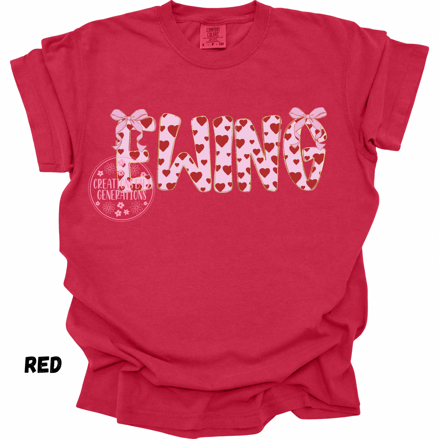 EWING PINK WITH RED HEARTS