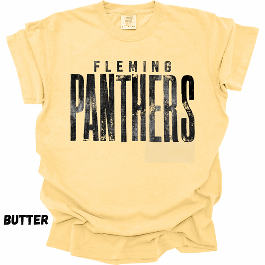 FLEMING PANTHERS DISTRESSED BLACK