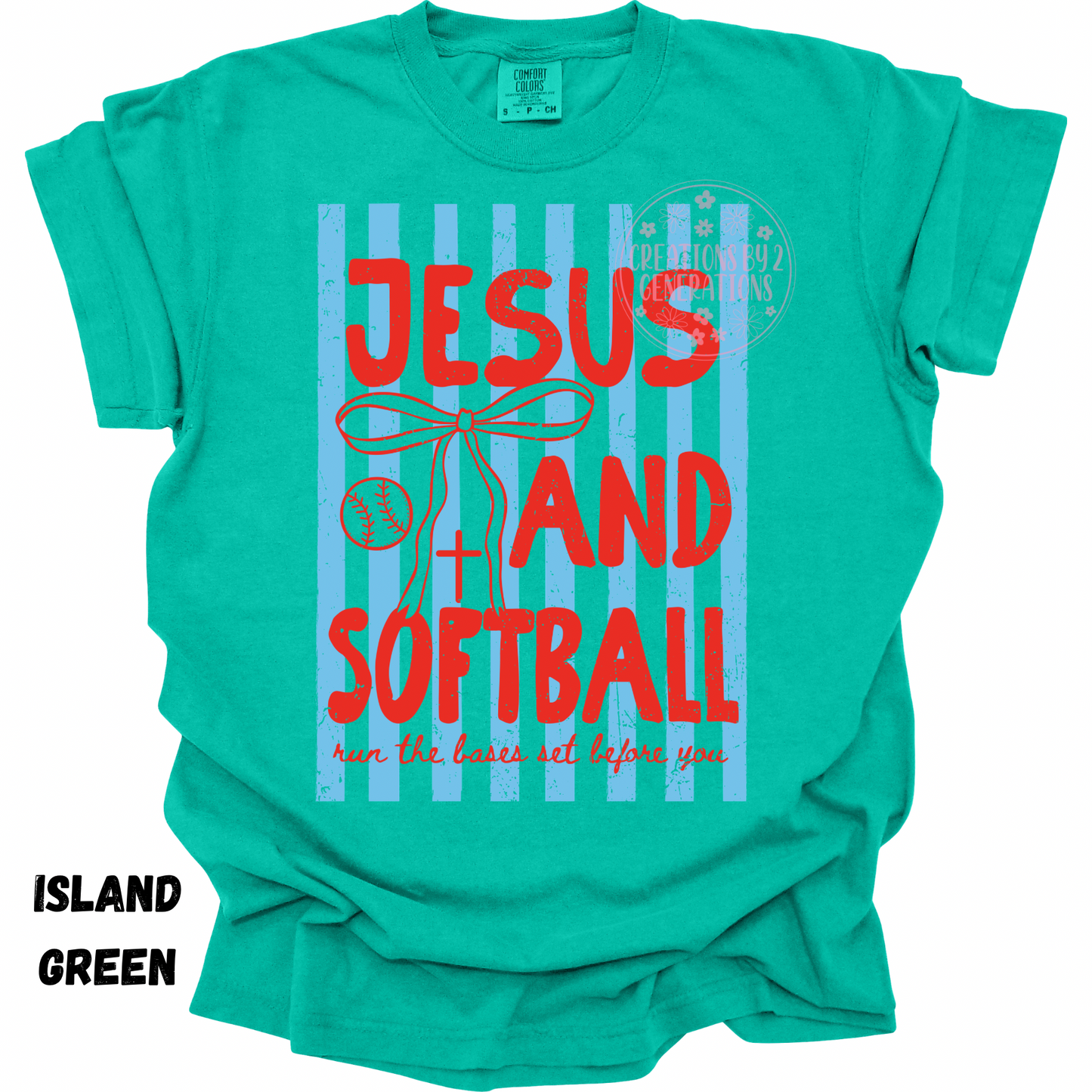 DISTRESSED JESUS AND SOFTBALL BLUE/RED PREORDER