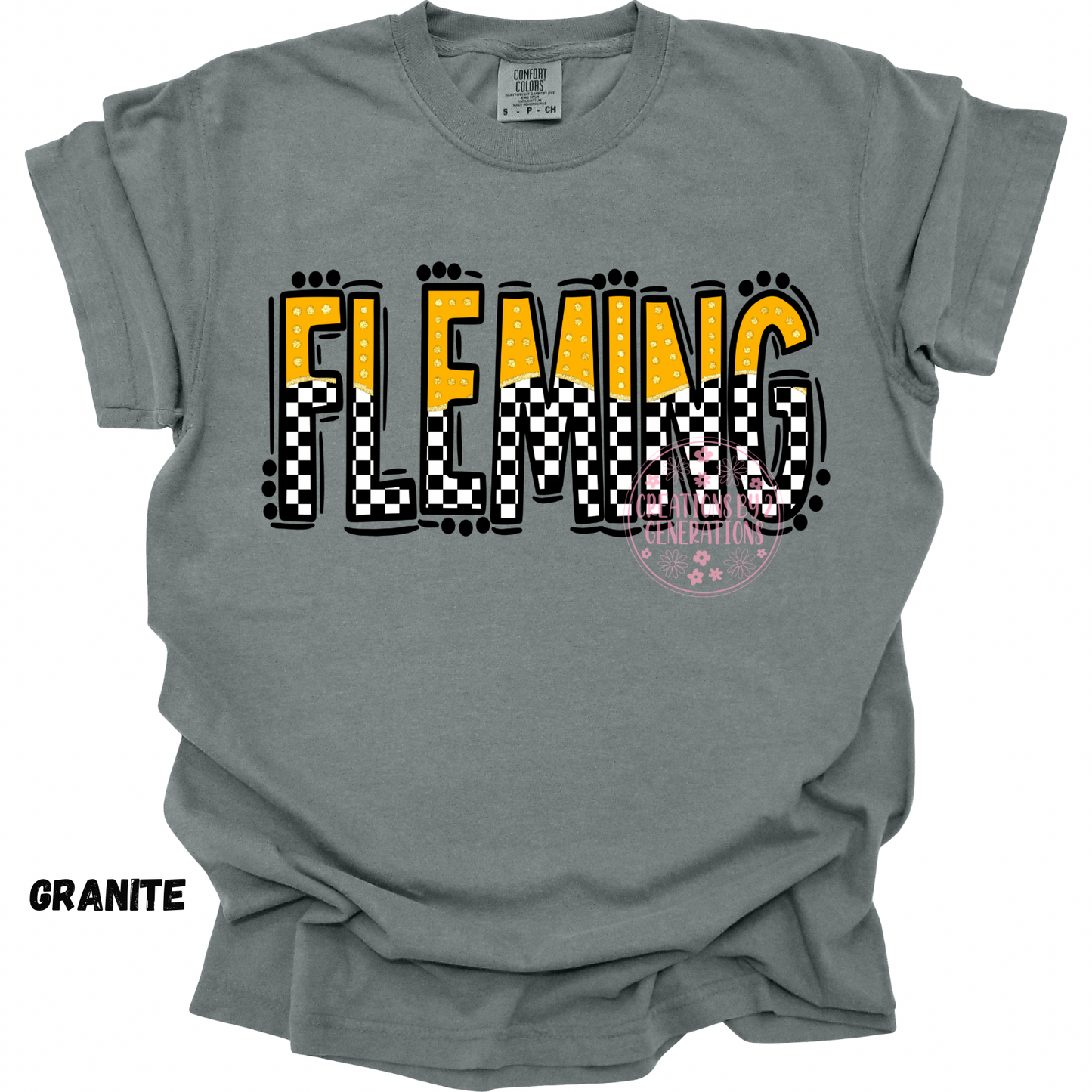 FLEMING WITH BLACK & WHITE CHECKERED ON THE BOTTOM