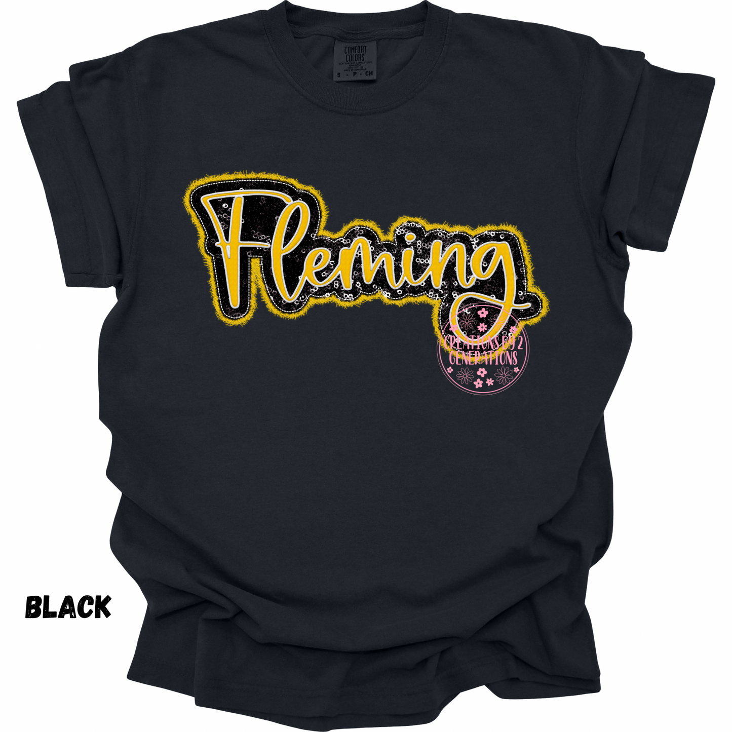 FLEMING FAUX SEQUINS AND EMBROIDERY PRINT