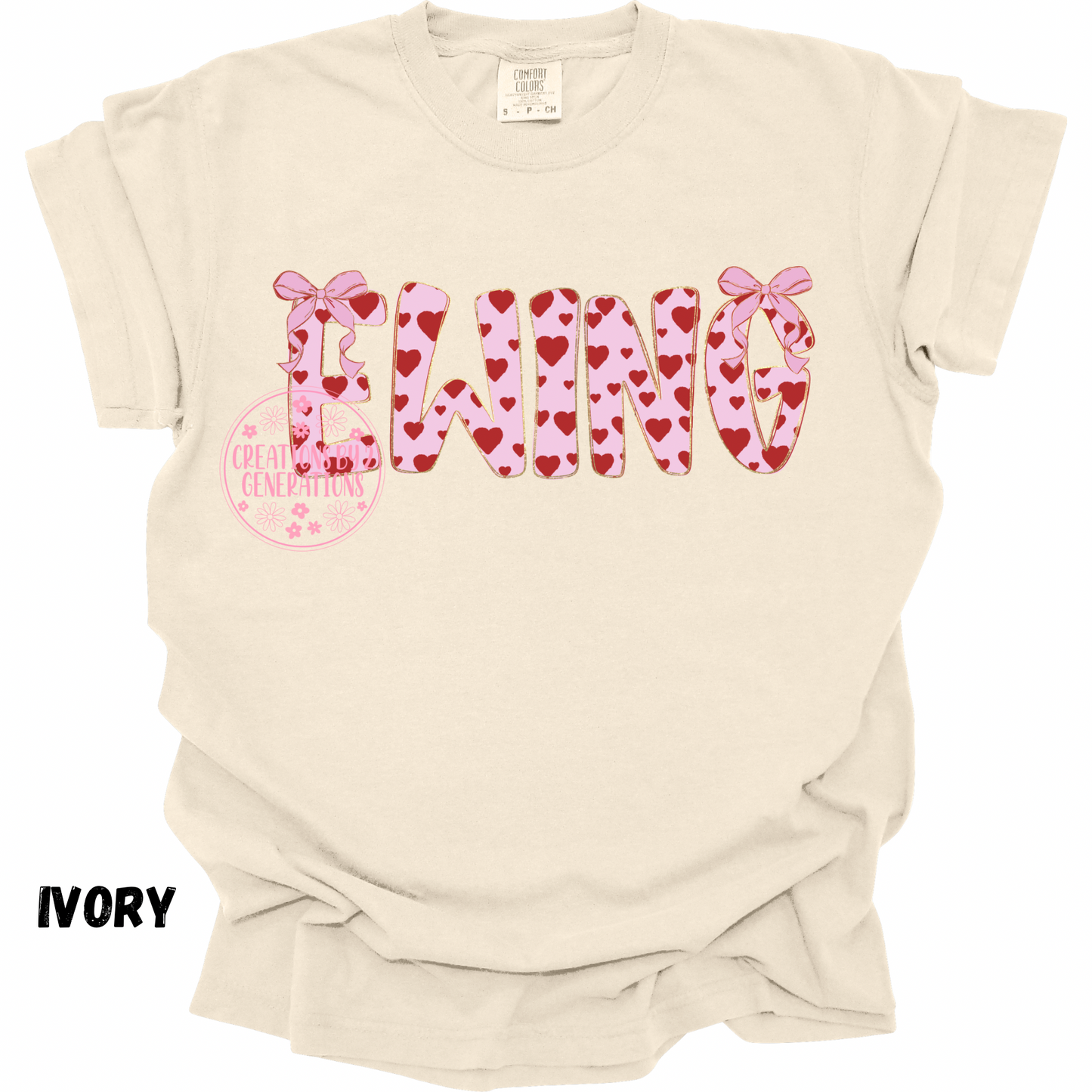 EWING PINK WITH RED HEARTS