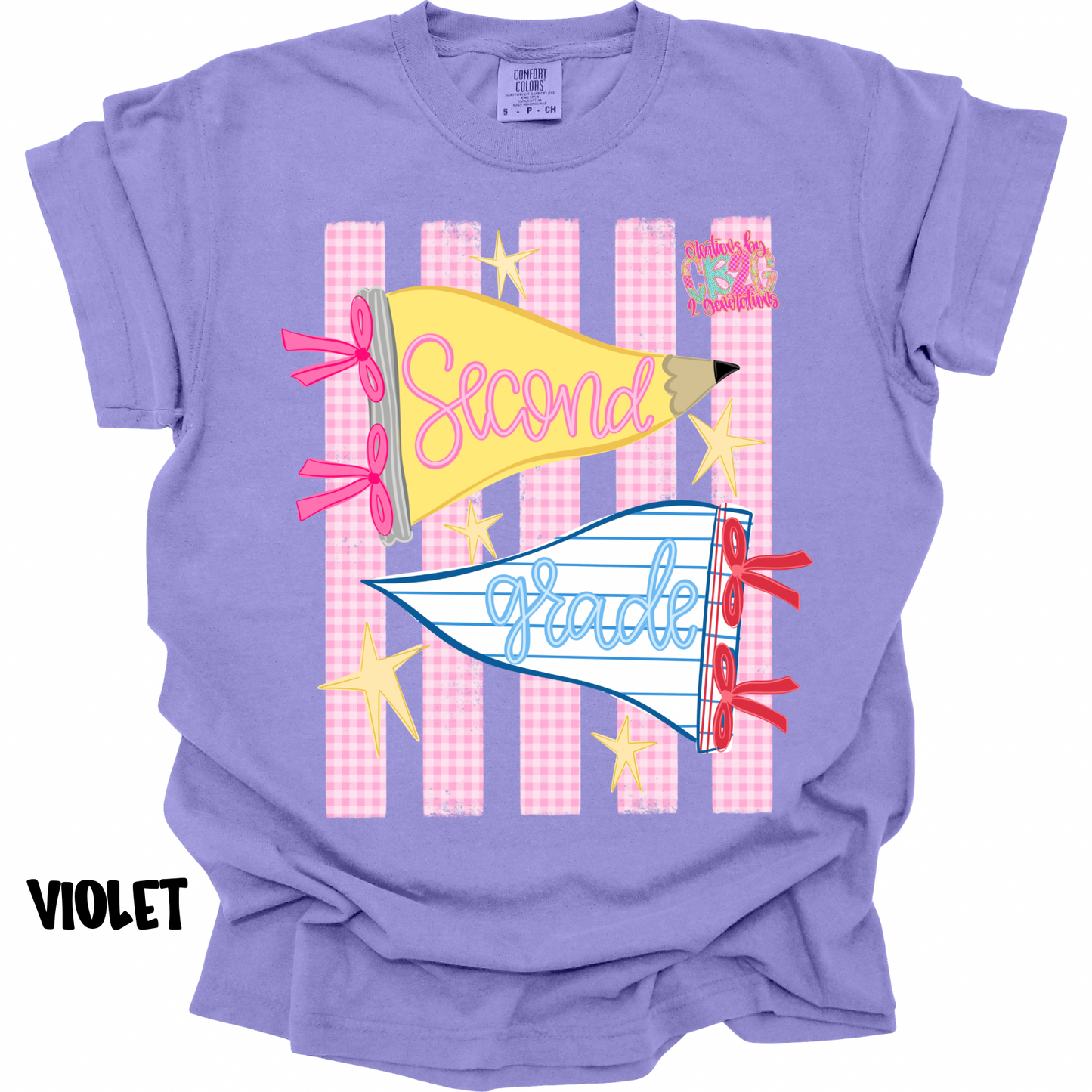 SECOND GRADE PENNANT WITH STRIPES PREORDER (YOUTH)