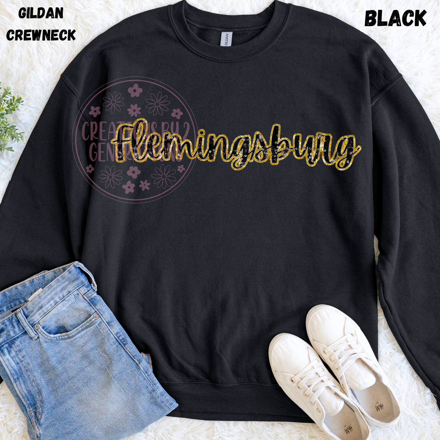FLEMINGSBURG FAUX SEQUINS SWEATSHIRT