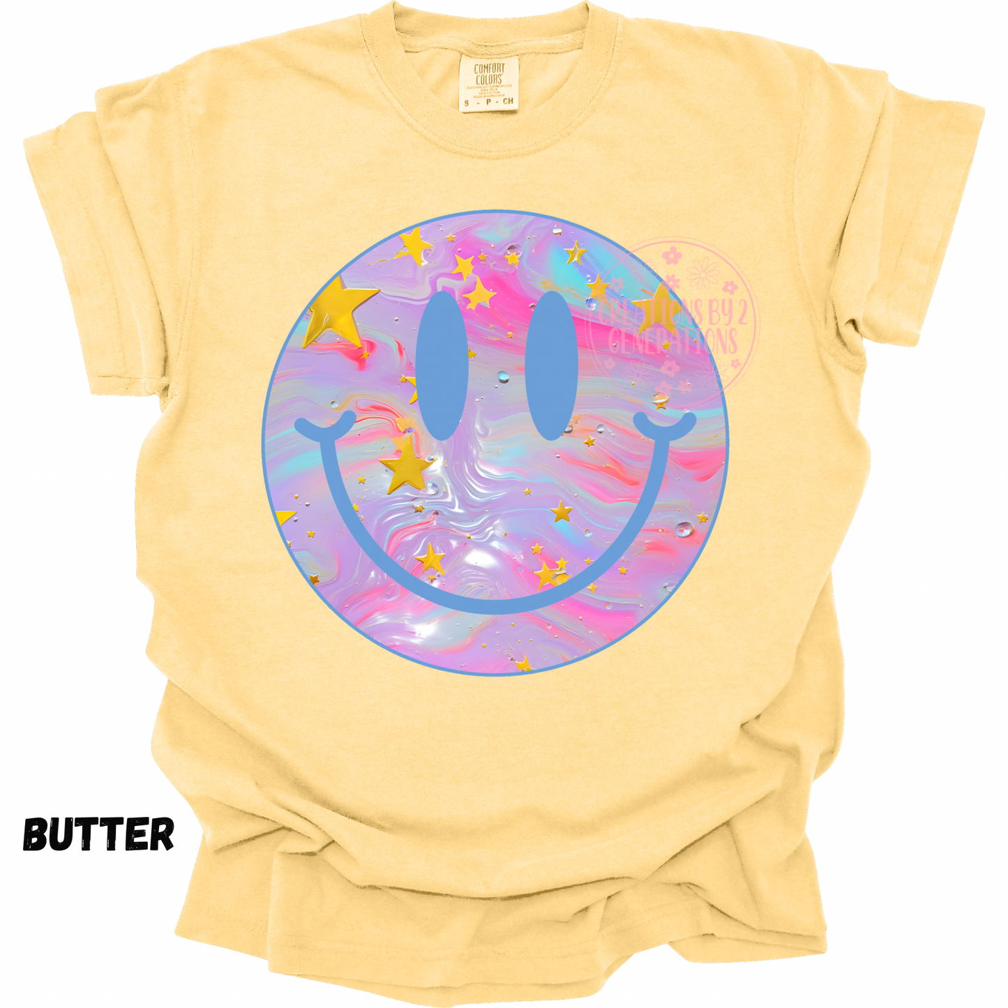 SMILEY FACE COLORFUL WITH YELLOW STARS PREORDER