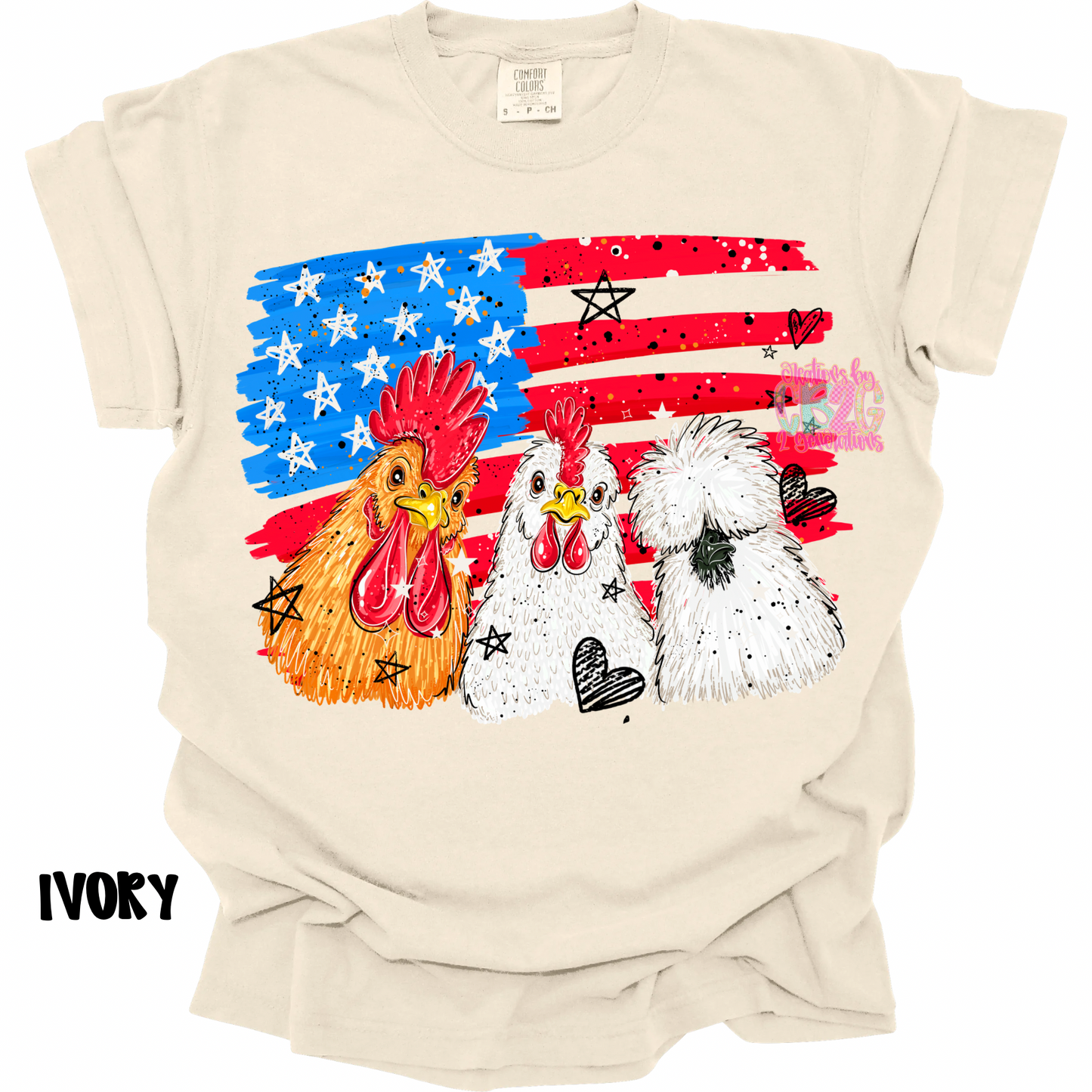 3 CHICKENS WITH FLAG PREORDER