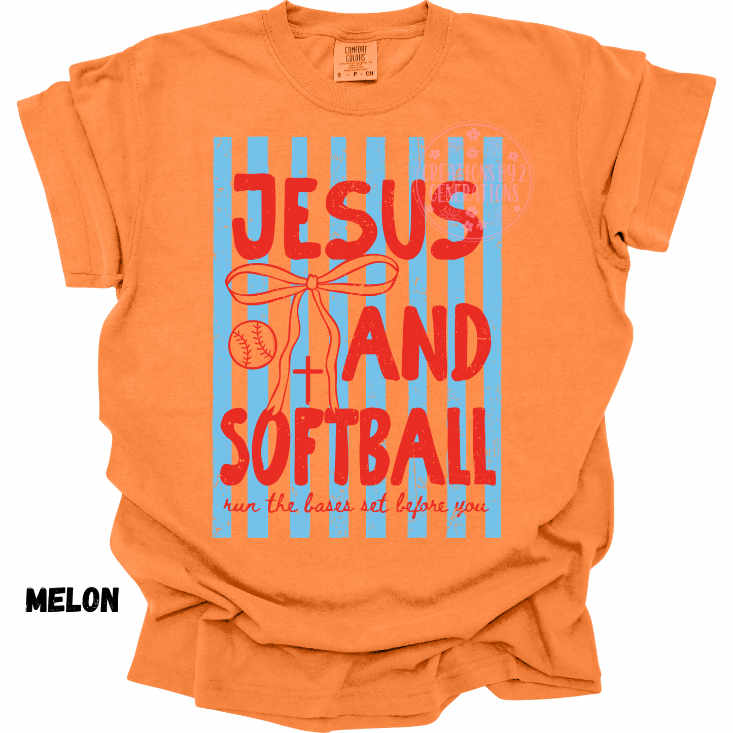 DISTRESSED JESUS AND SOFTBALL BLUE/RED PREORDER