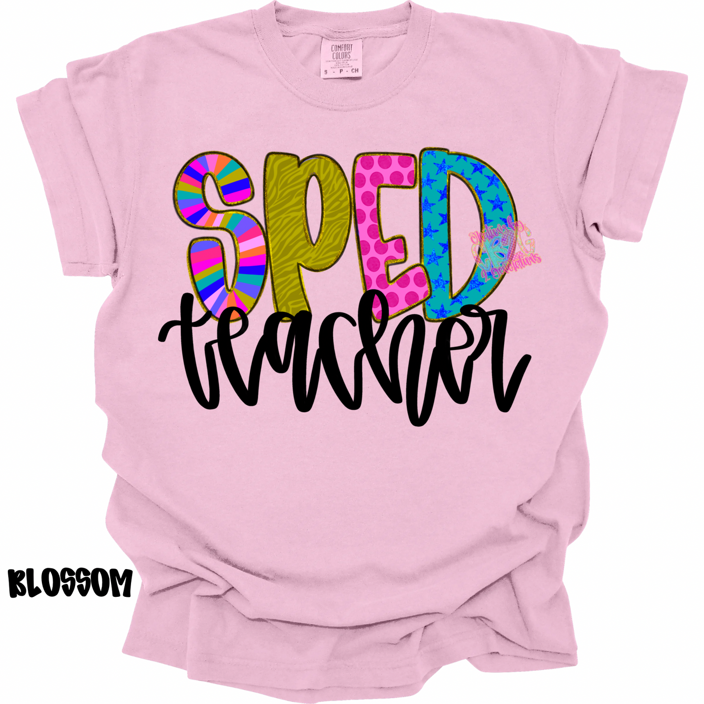 SPED TEACHER BLACK CURSIVE PREORDER
