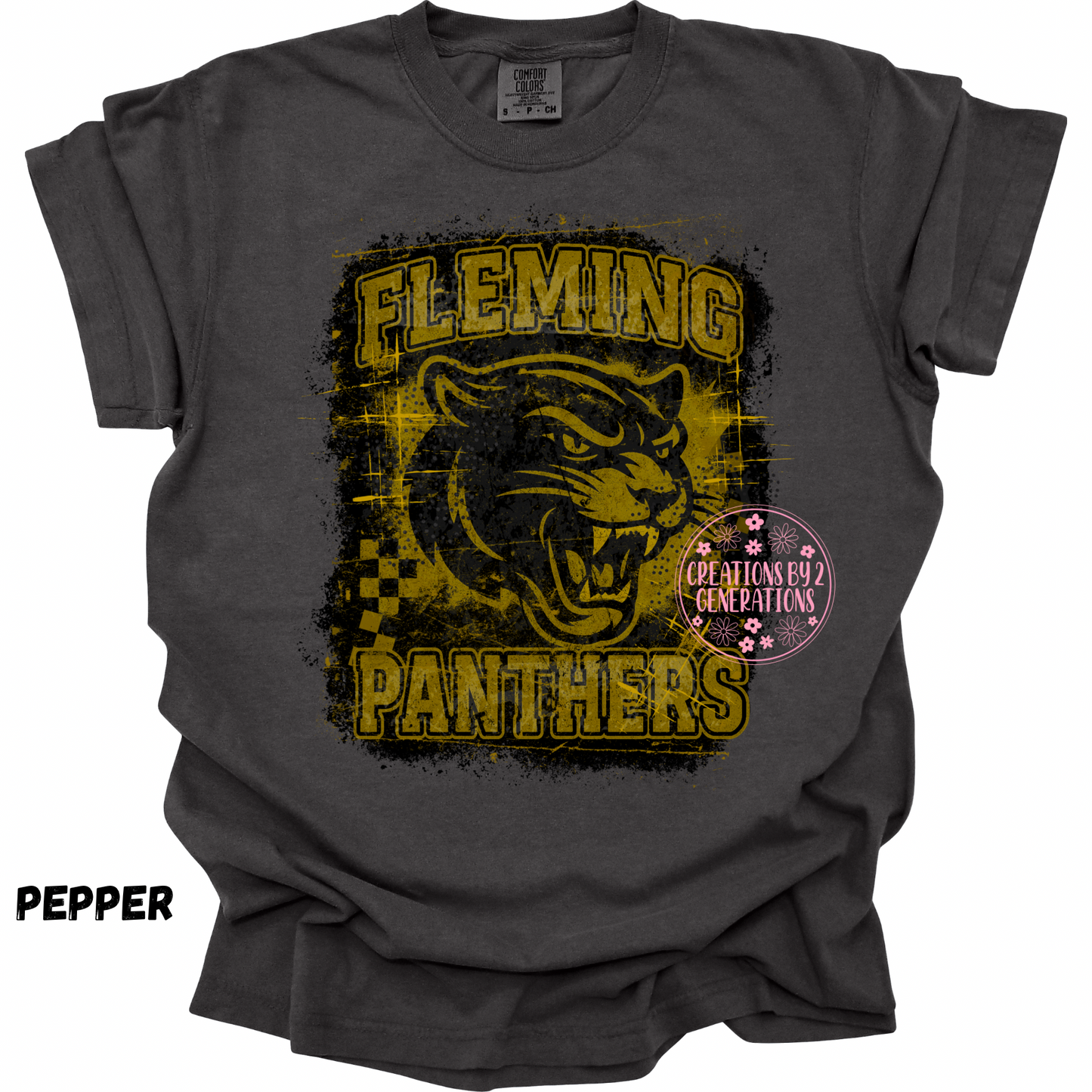 FLEMING PANTHERS DISTRESSED GRUNGE PRINT