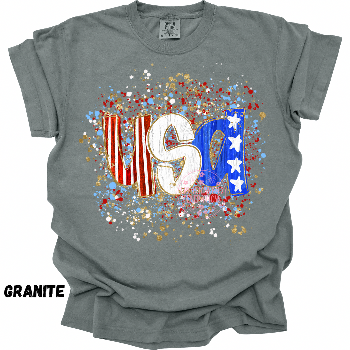 USA WITH STARS & STRIPES FAUX TEXTURED PREORDER