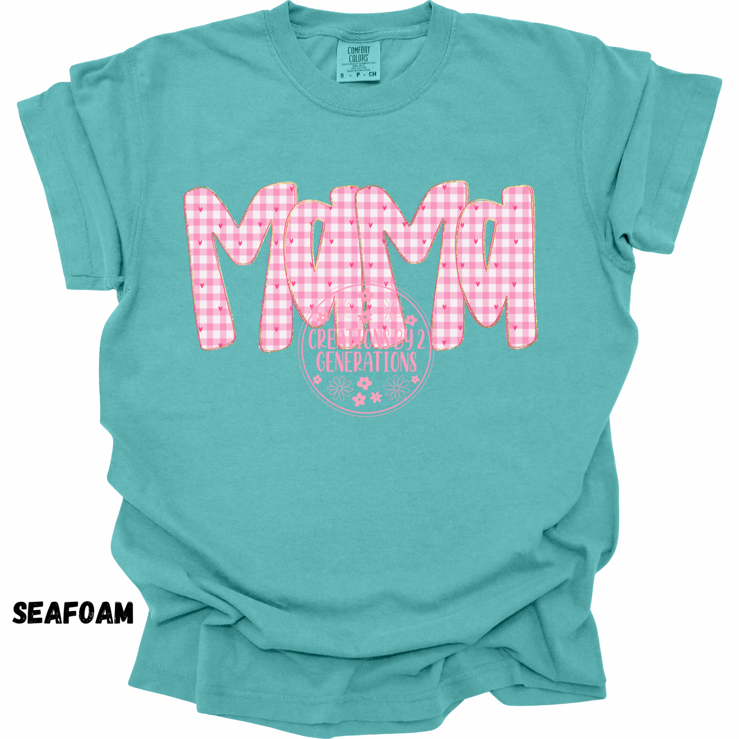 MAMA PINK GINGHAM WITH HEARTS