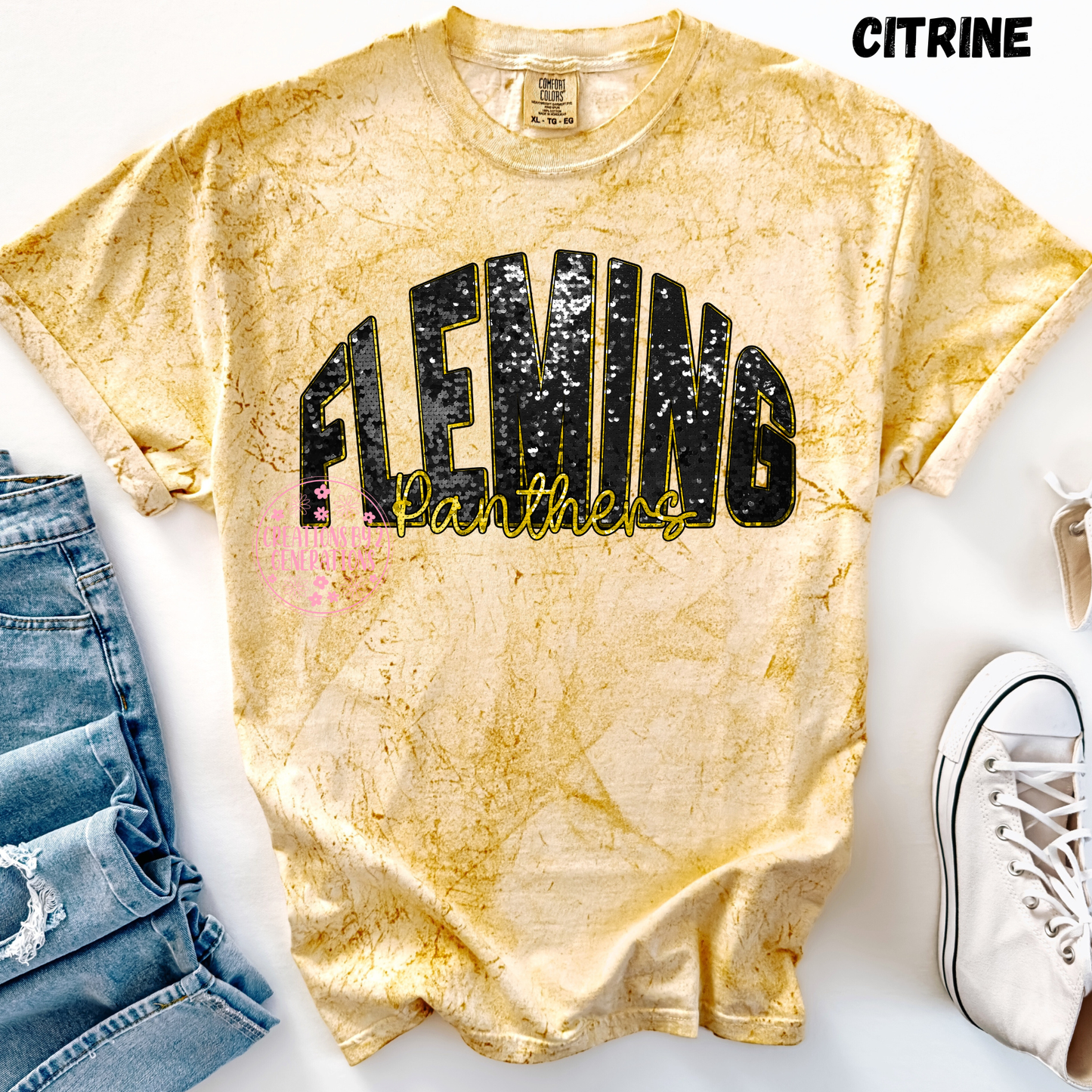 FLEMING PANTHERS FAUX SEQUINS