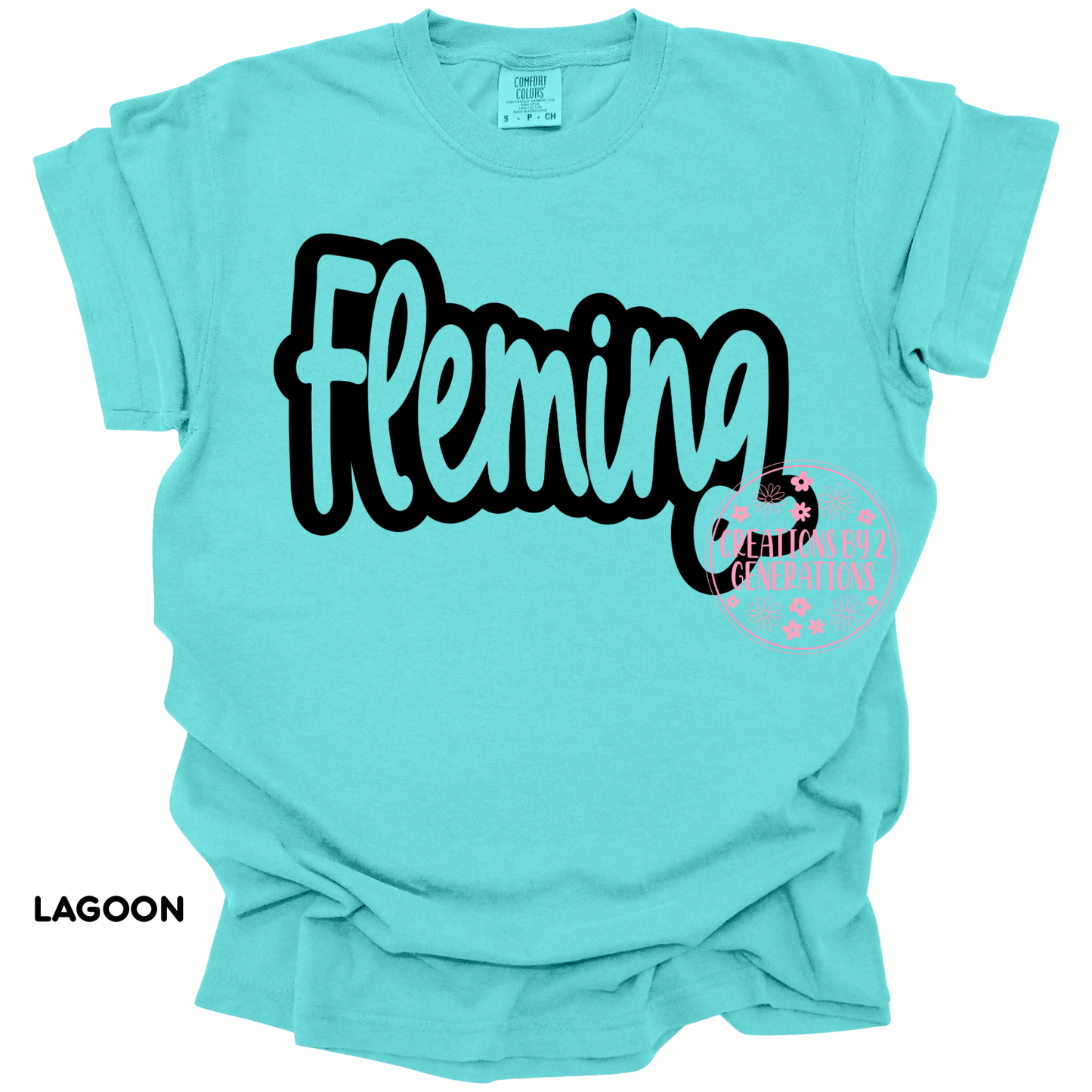 FLEMING BLACK CURSIVE OUTLINE PREORDER