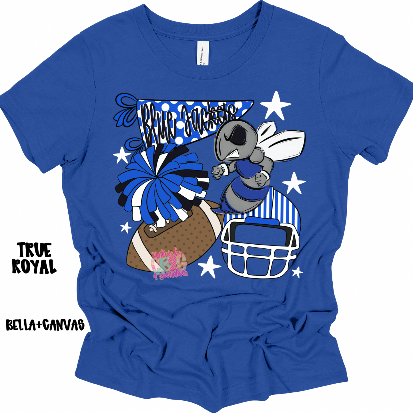 BLUE JACKETS FOOTBALL COLLAGE BELLA+CANVAS PREORDER (TODDLER)