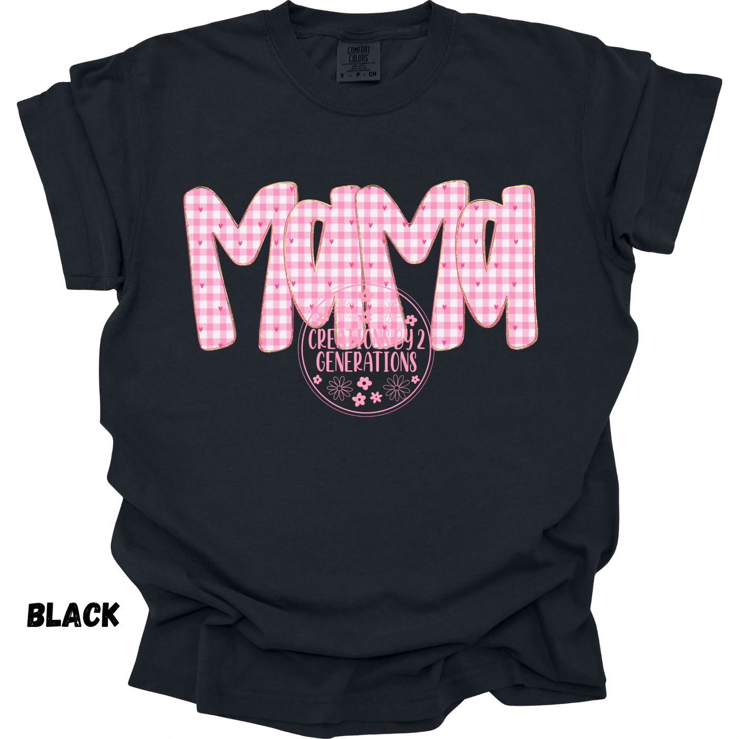 MAMA PINK GINGHAM WITH HEARTS