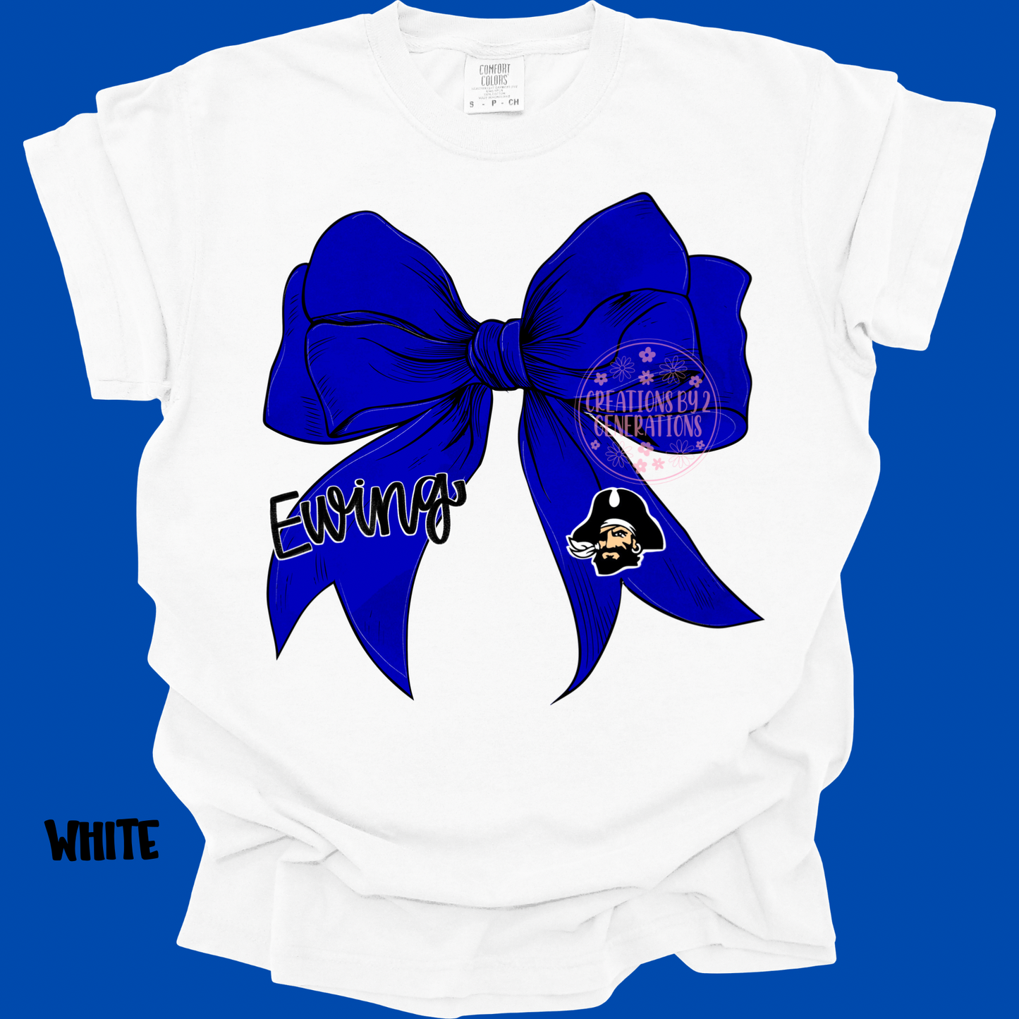 BLUE BOW WITH EWING PIRATE HEAD PREORDER (YOUTH)