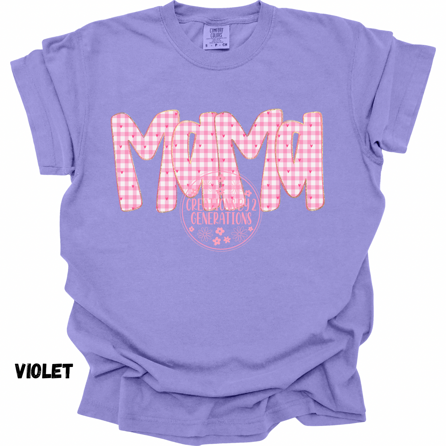 MAMA PINK GINGHAM WITH HEARTS