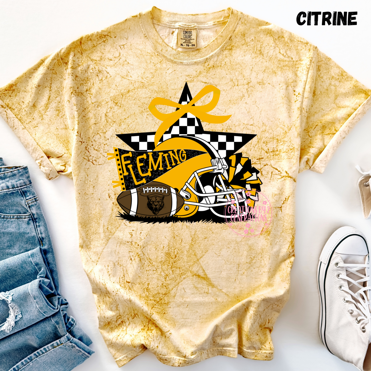 FLEMING FOOTBALL WITH CHECKERED STAR PRINT