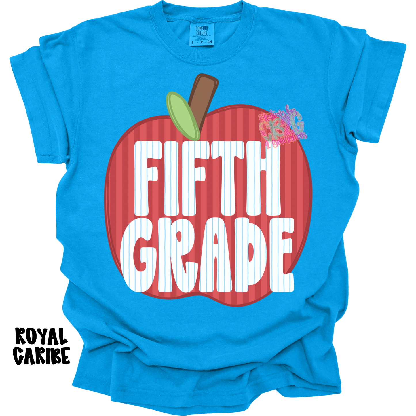 FIFTH GRADE APPLE STRIPES PREORDER (YOUTH)