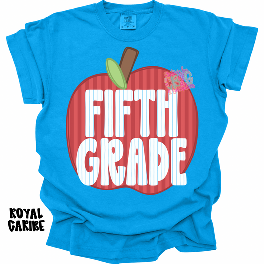 FIFTH GRADE APPLE STRIPES PREORDER (YOUTH)
