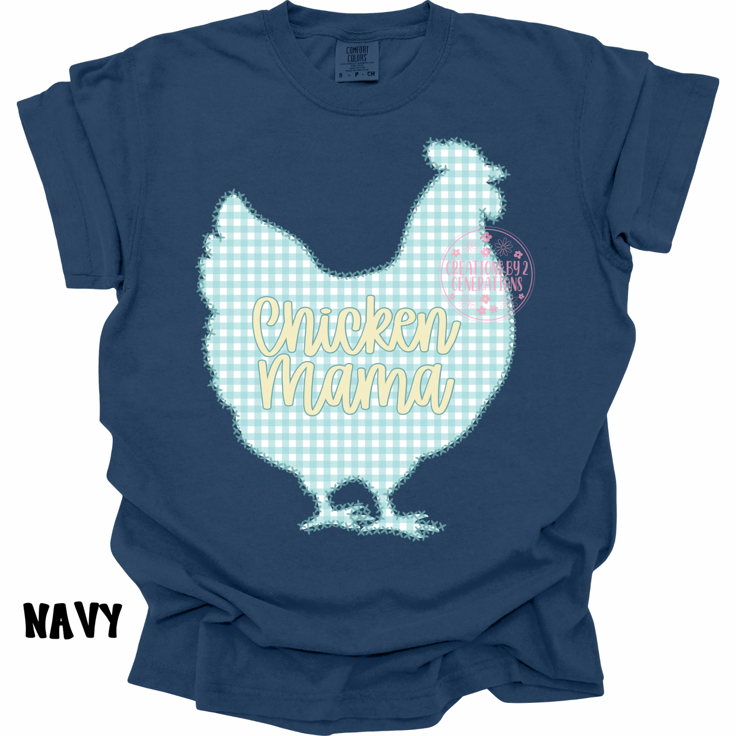 CHICKEN MAMA BLUE CHECKERED PREORDER