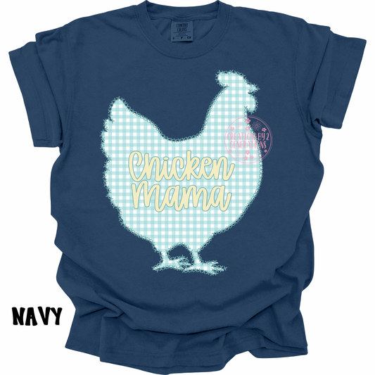 CHICKEN MAMA BLUE CHECKERED PREORDER