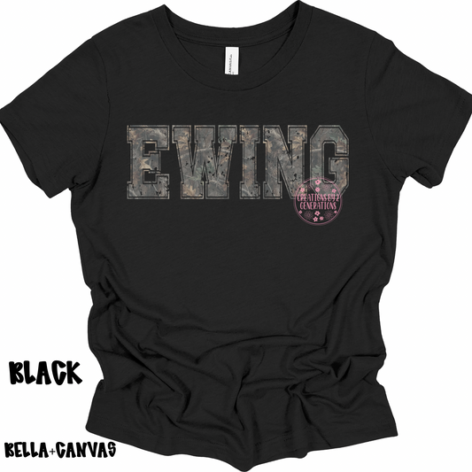 CAMO EWING DISTRESSED BELLA+CANVAS TODDLER SS PREORDER