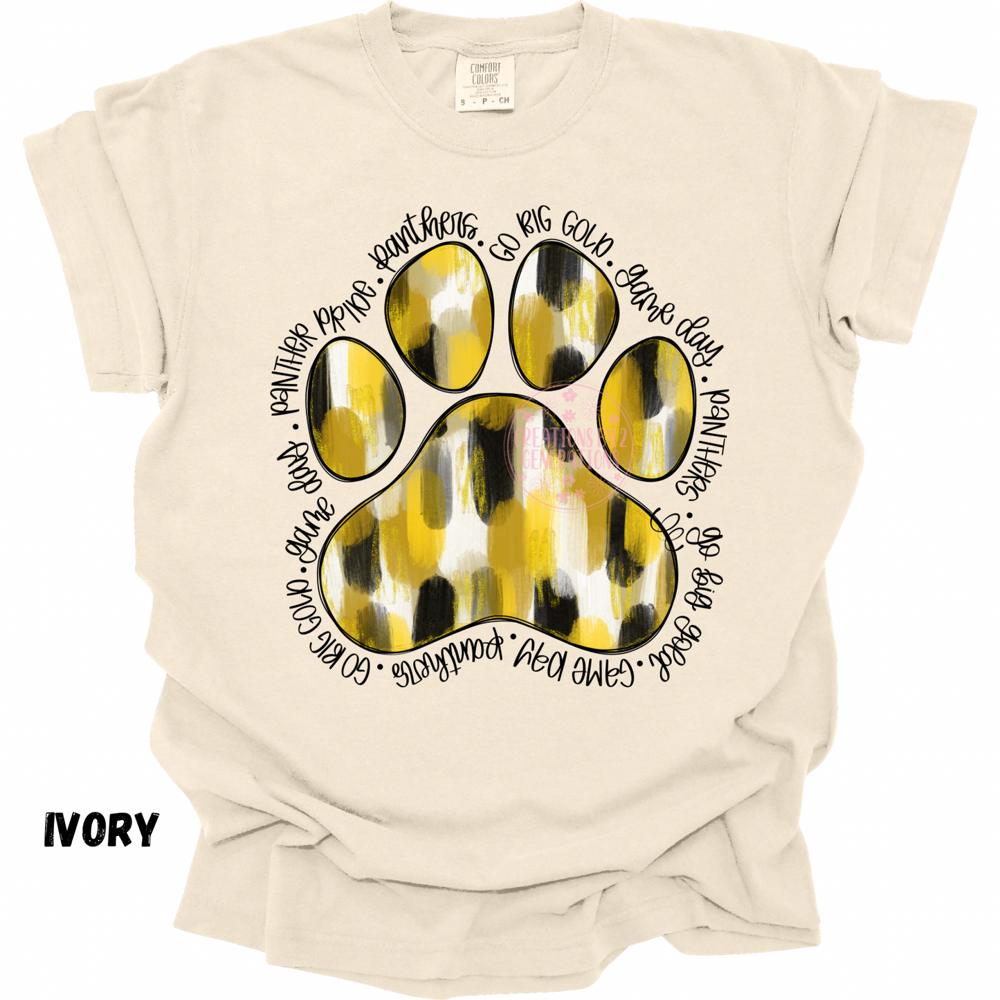 PANTHERS PAW BLACK GOLD BRUSHSTROKES