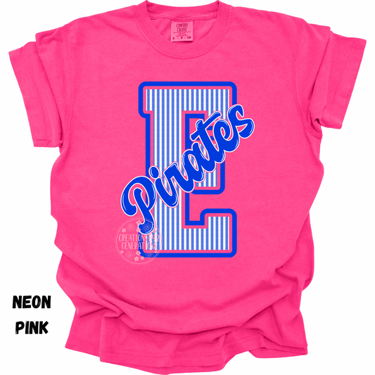 E PIRATES BLUE AND WHITE YOUTH PRINT