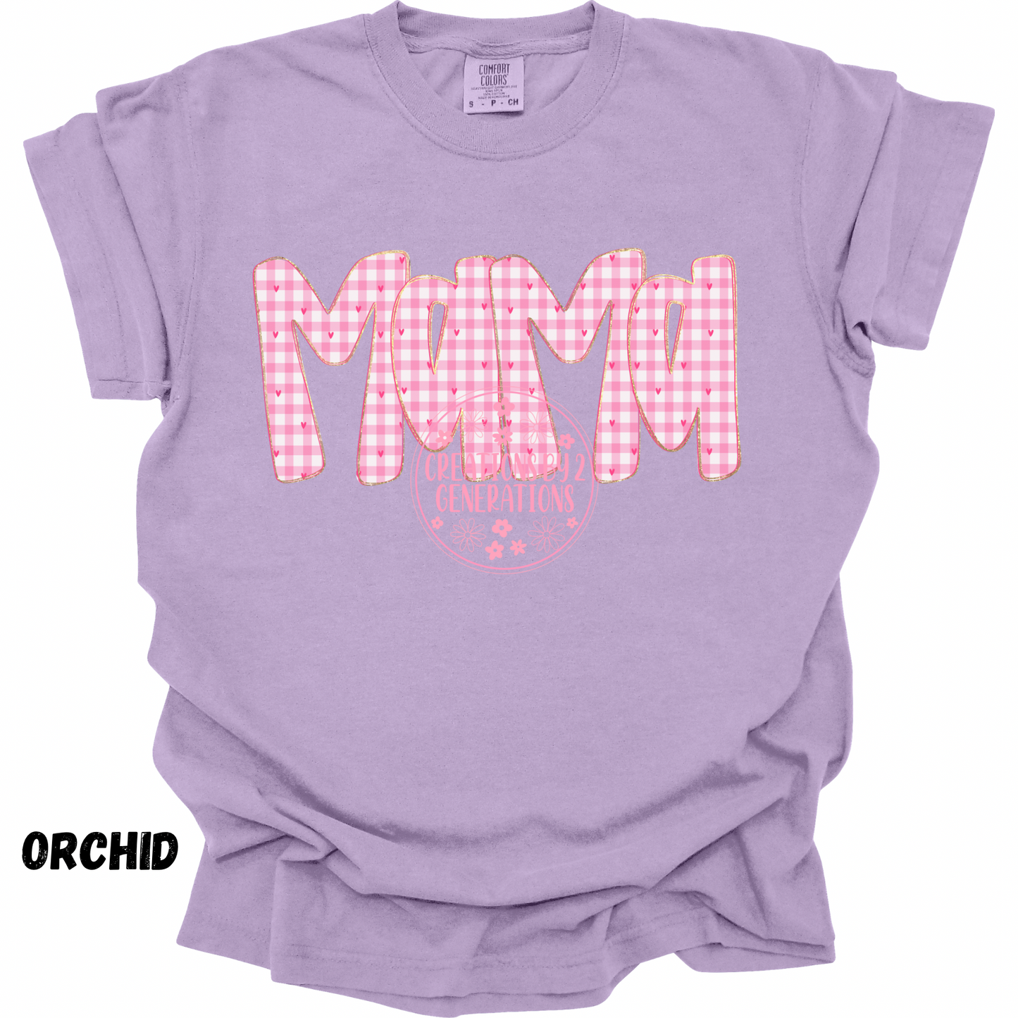 MAMA PINK GINGHAM WITH HEARTS