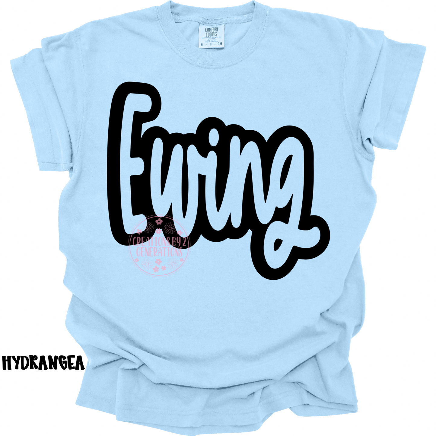 EWING BLACK CURSIVE OUTLINE PREORDER
