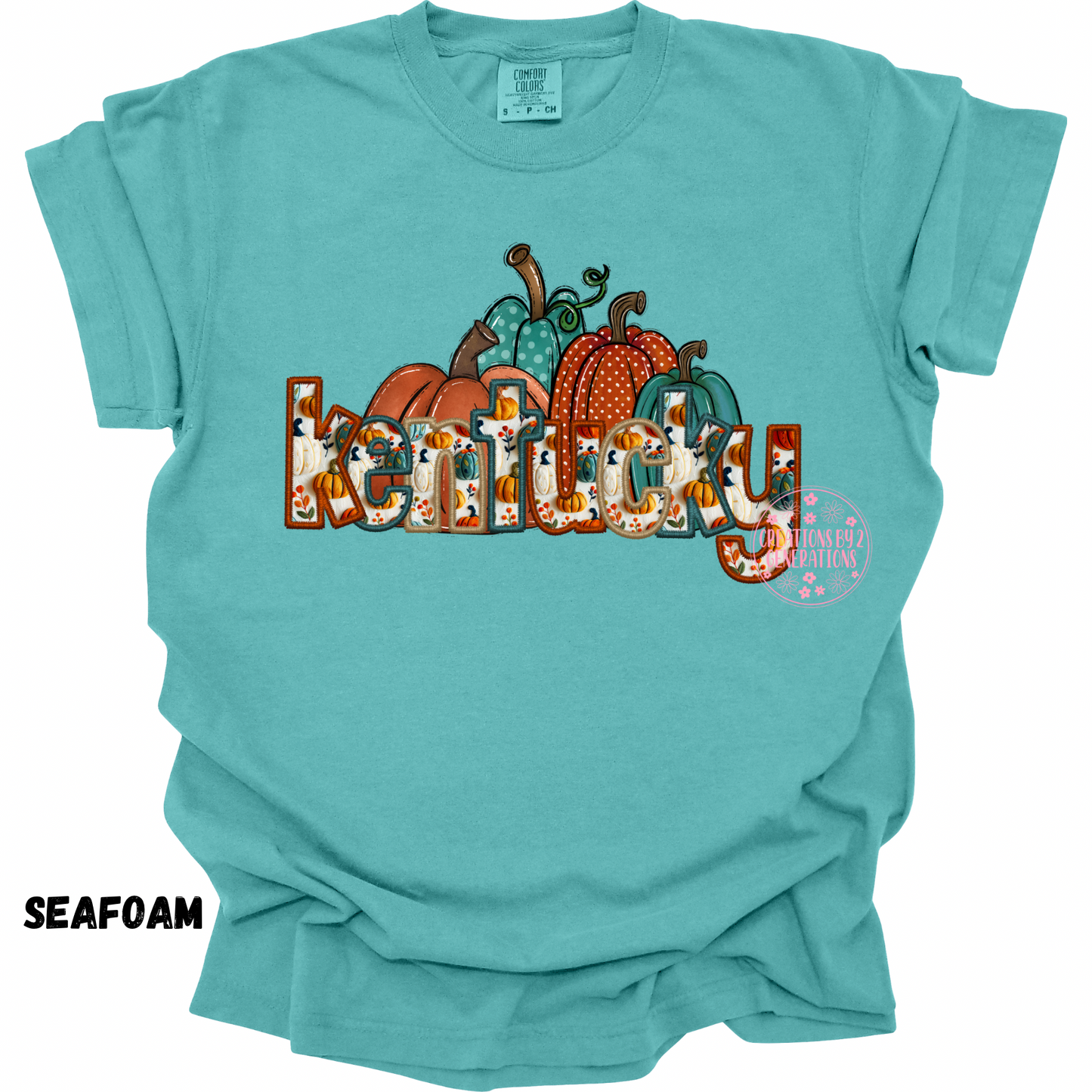 KENTUCKY FALL FAUX EMBROIDERY PRINT