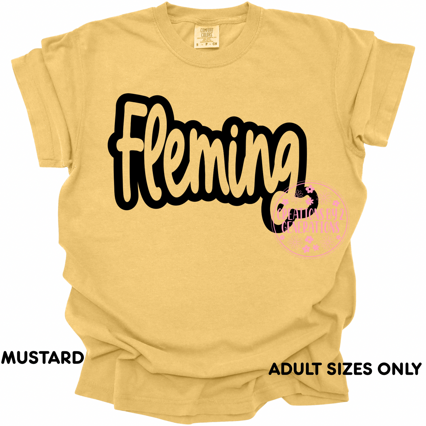 FLEMING BLACK CURSIVE OUTLINE PREORDER