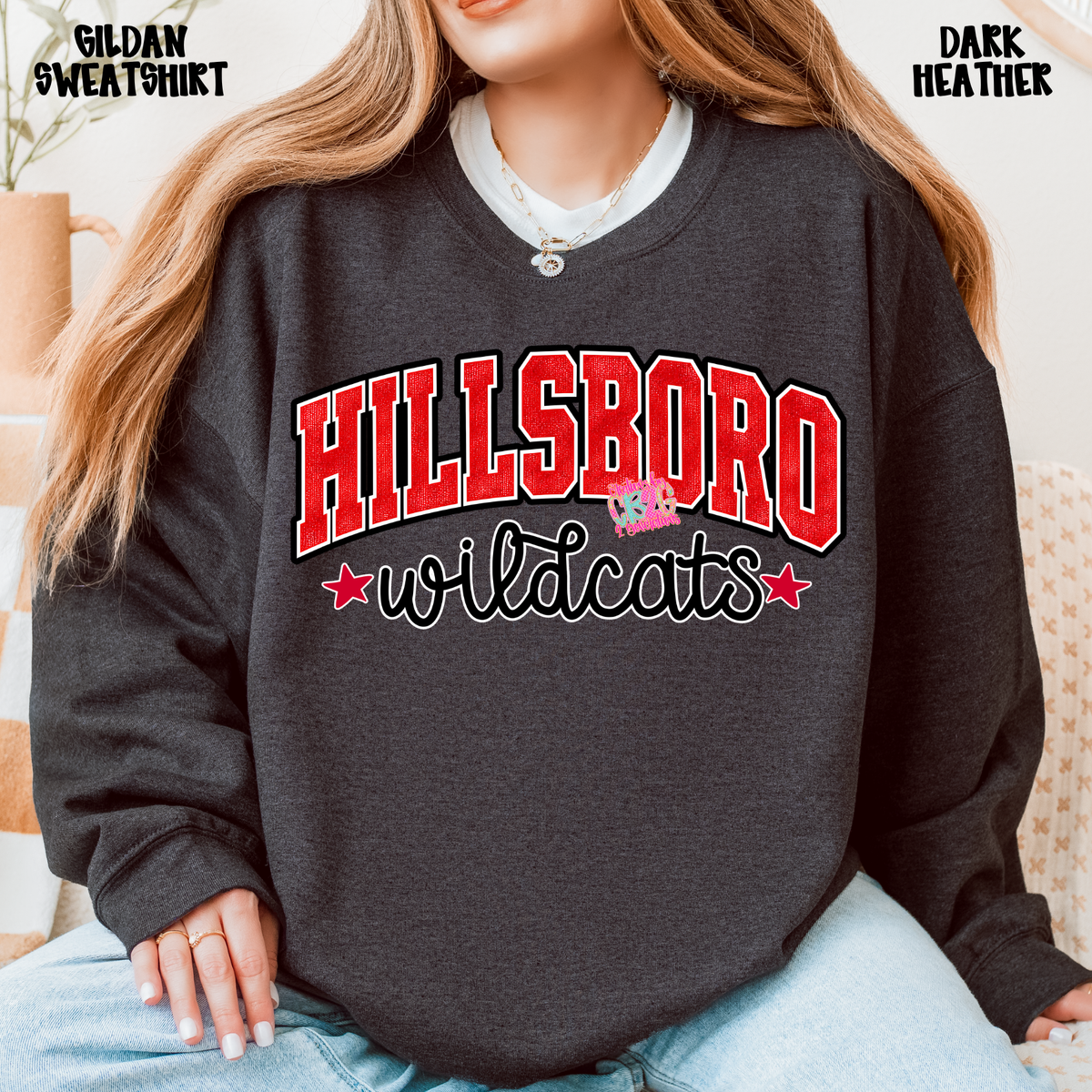 HILLSBORO WILDCATS DISTRESSED LOOK PREORDER