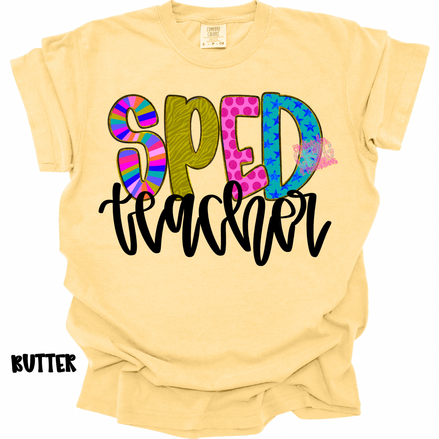 SPED TEACHER BLACK CURSIVE PREORDER