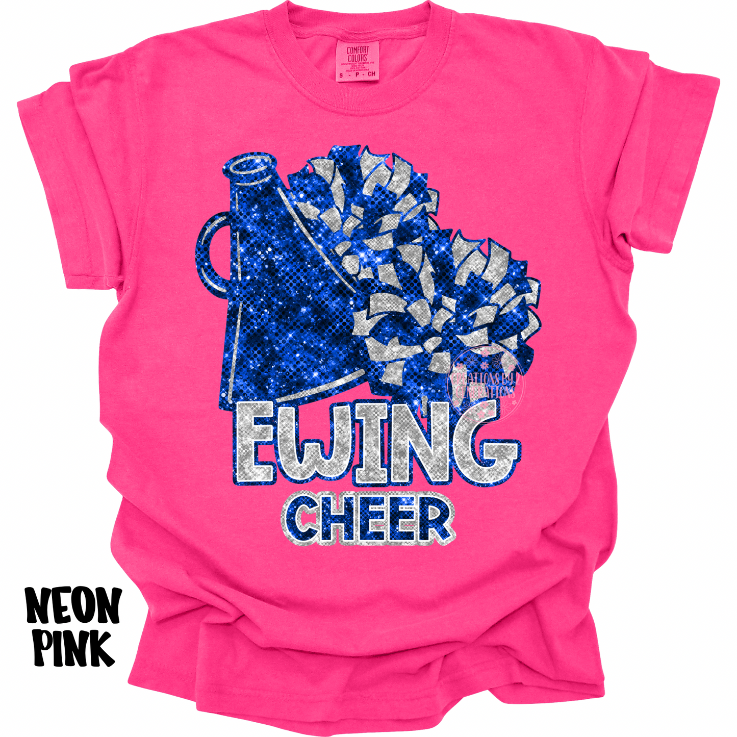 EWING CHEER BLUE/SILVER FAUX SEQUINS PREORDER