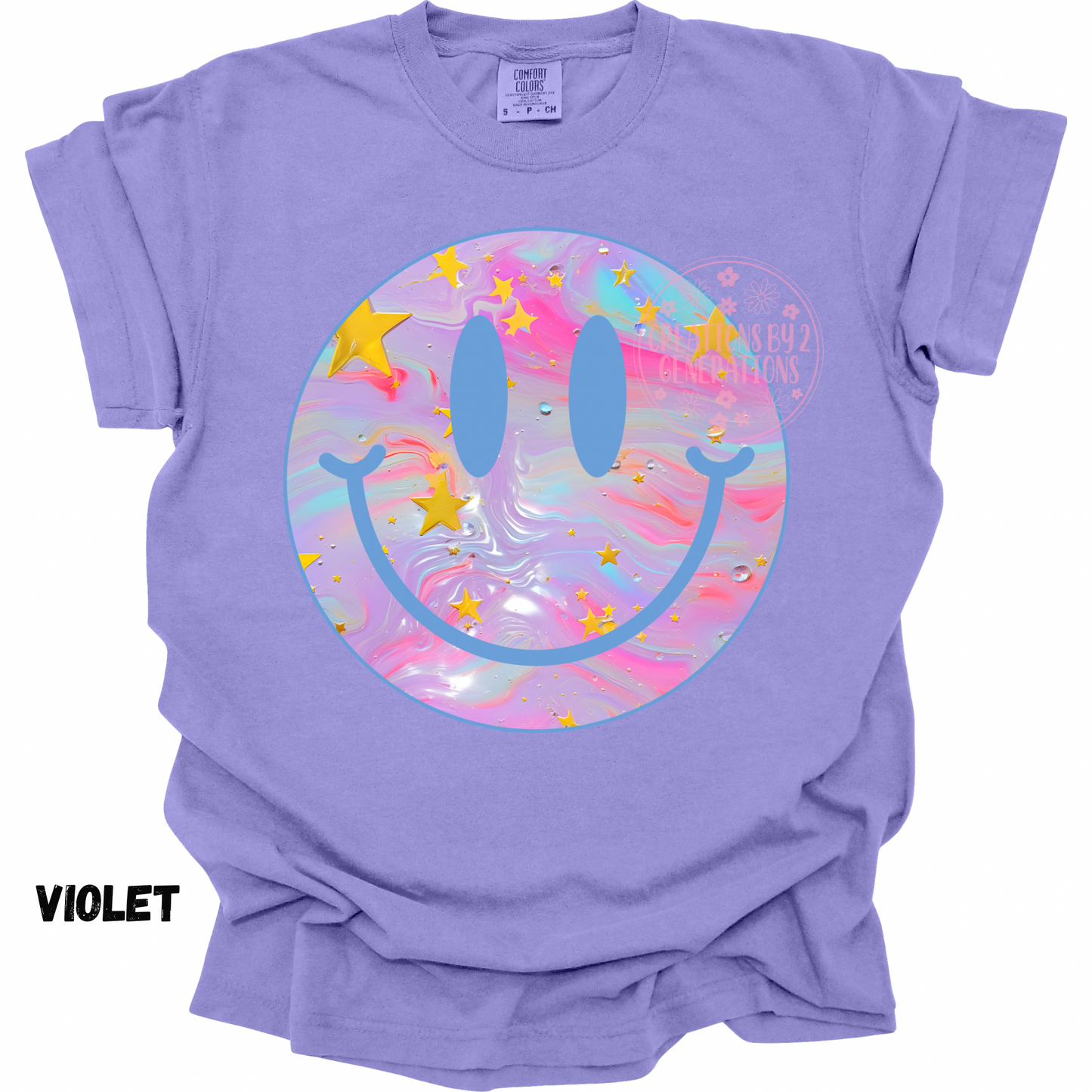 SMILEY FACE COLORFUL WITH YELLOW STARS PREORDER