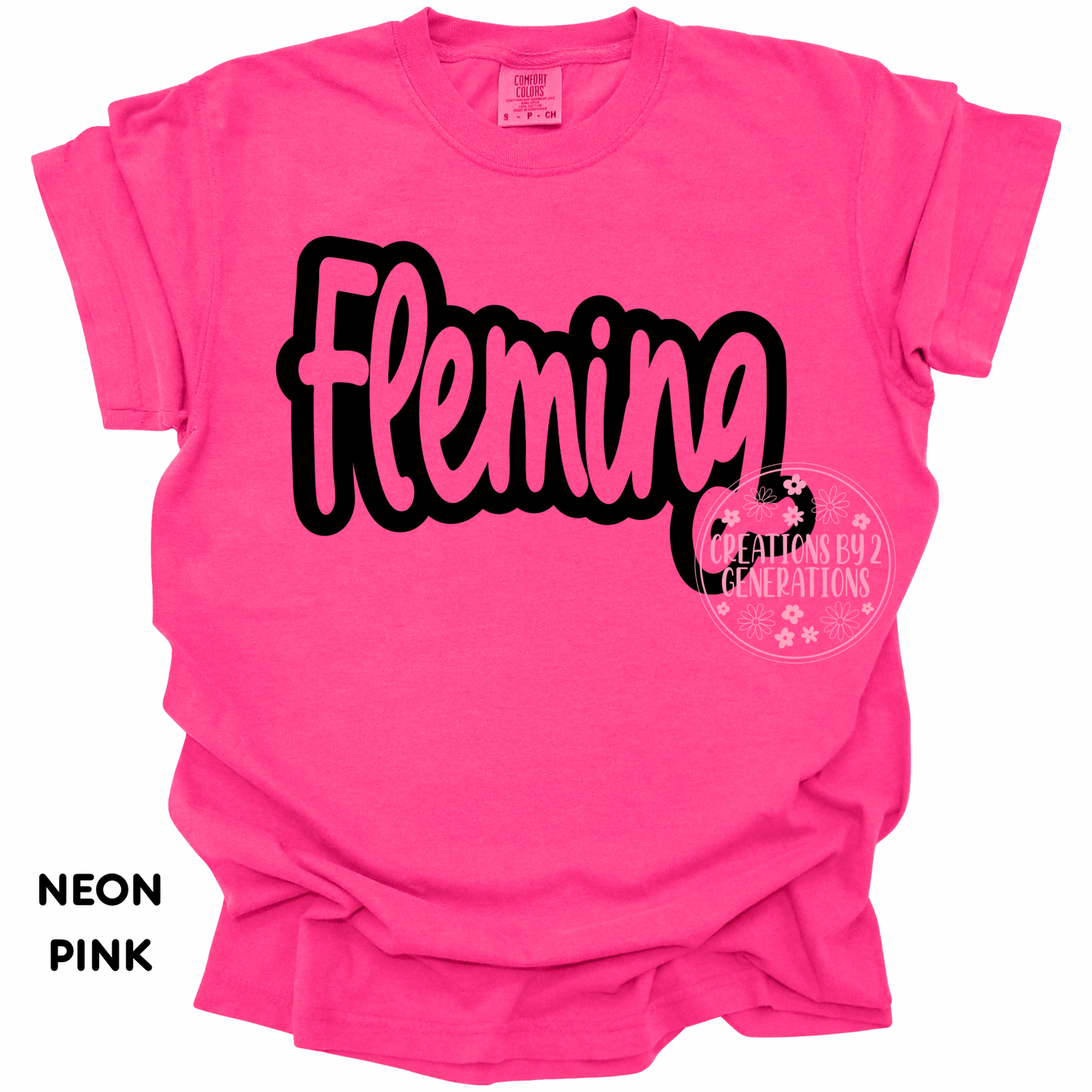 FLEMING BLACK CURSIVE OUTLINE PREORDER