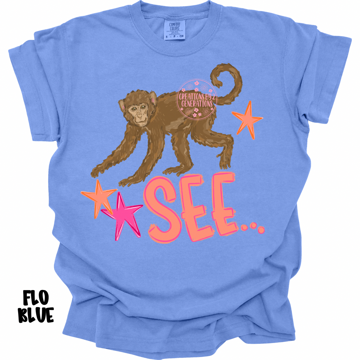 MONKEY SEE (FRONT) MONKEY DO! (BACK) PINK/ORANGE PREORDER