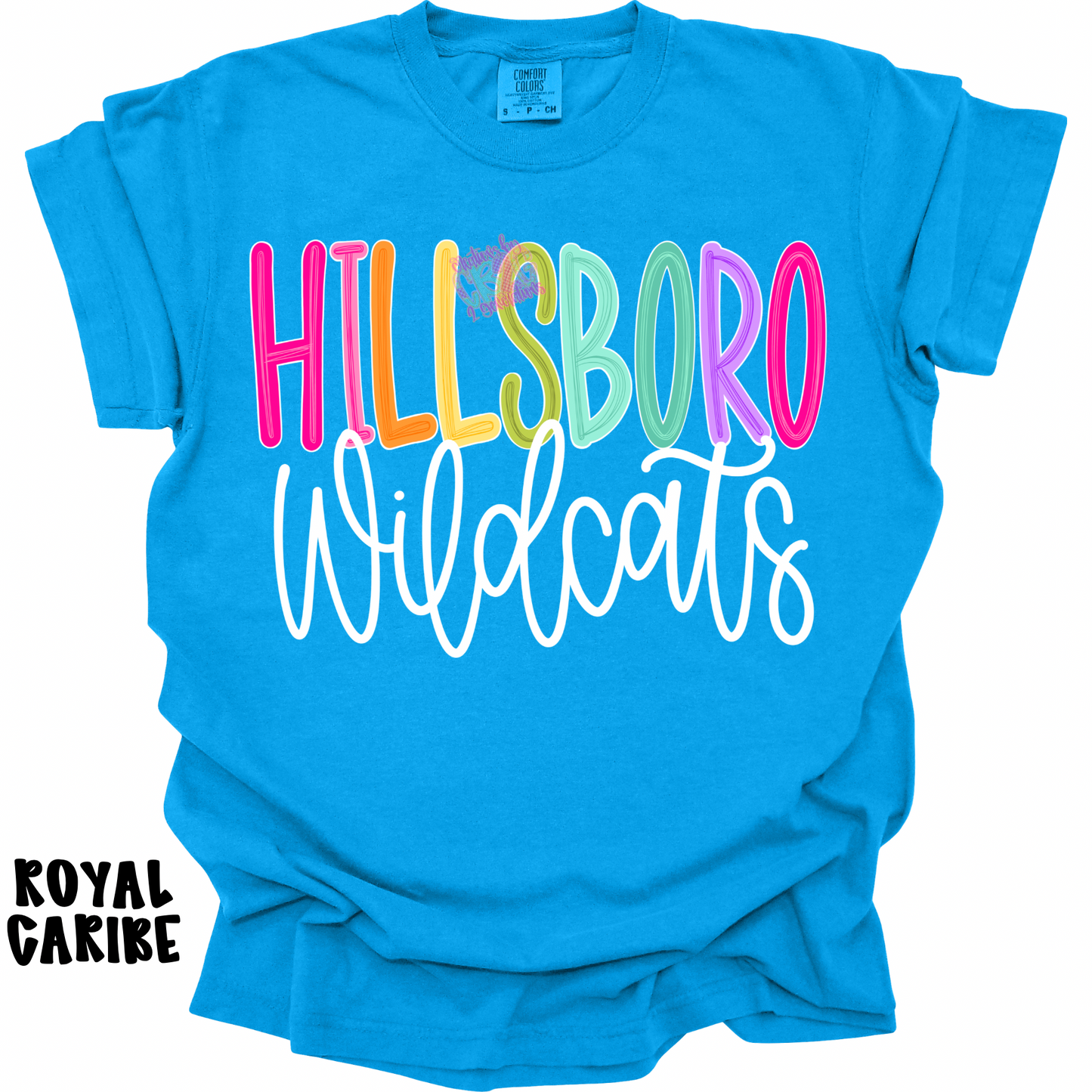 HILLSBORO WILDCATS COLOR POP WITH WHITE CURSIVE PREORDER