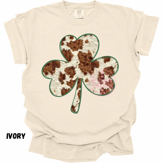 SHAMROCK COW PRINT FAUX TEXTURED