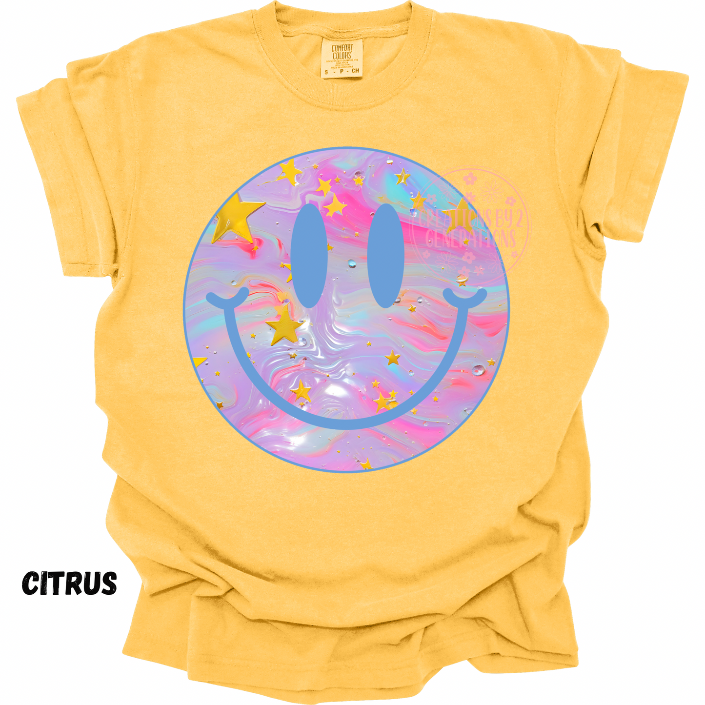 SMILEY FACE COLORFUL WITH YELLOW STARS PREORDER