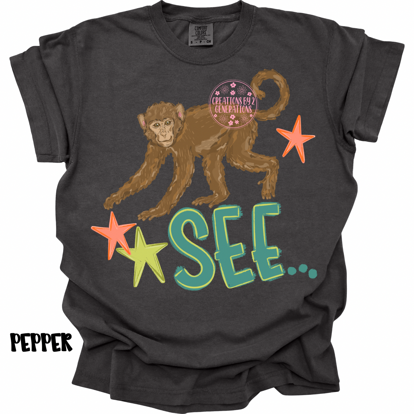 MONKEY SEE (FRONT) MONKEY DO! (BACK) GREEN/ORANGE PREORDER