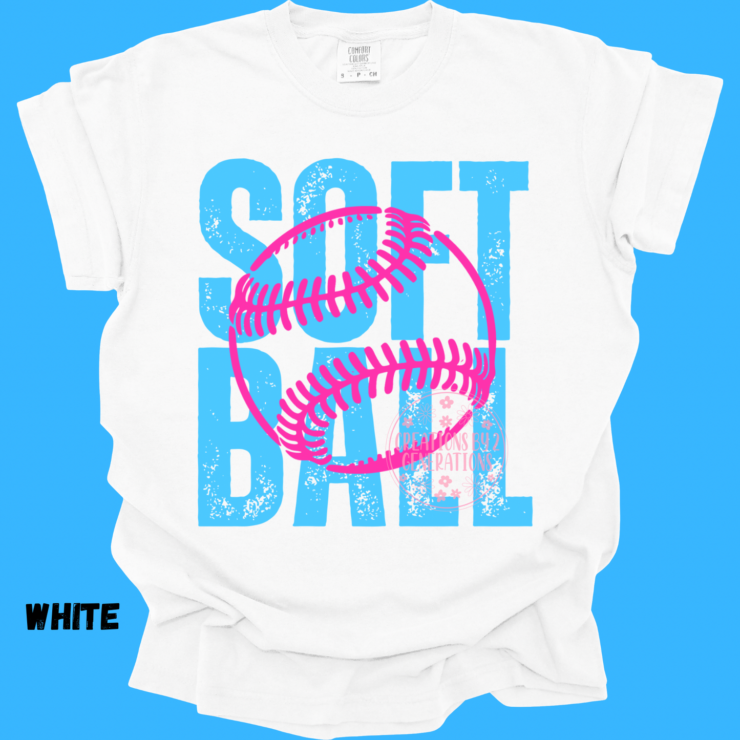 BLUE & PINK SOFTBALL DISTRESSED PREORDER (YOUTH)