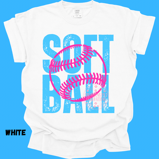 BLUE & PINK SOFTBALL DISTRESSED PREORDER (YOUTH)