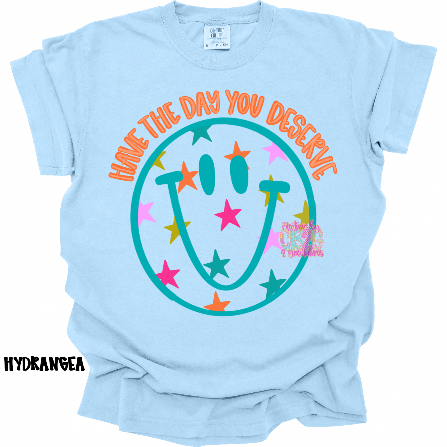 HAVE THE DAY YOU DESERVE SMILEY BLUE/GREEN PREORDER