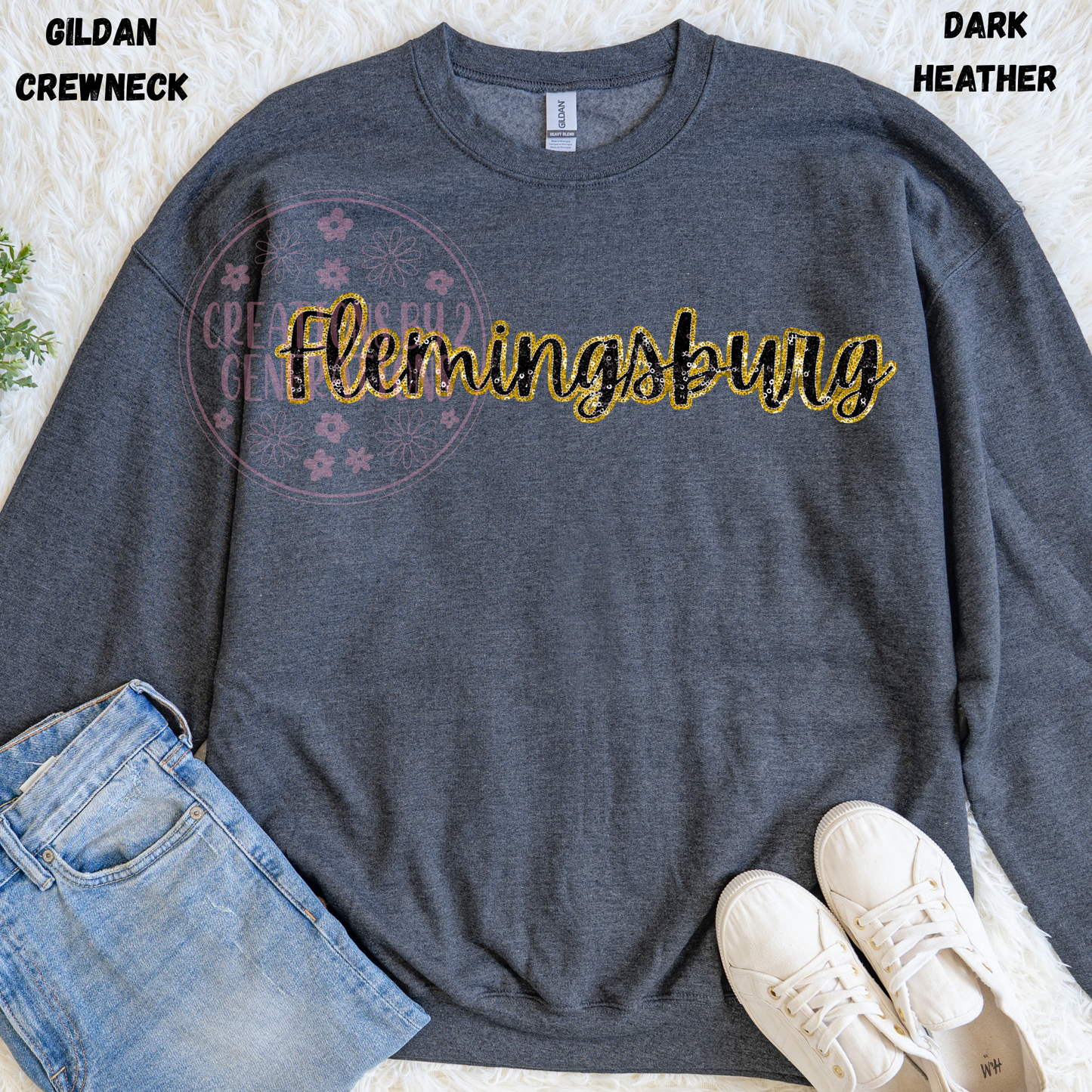 FLEMINGSBURG FAUX SEQUINS SWEATSHIRT