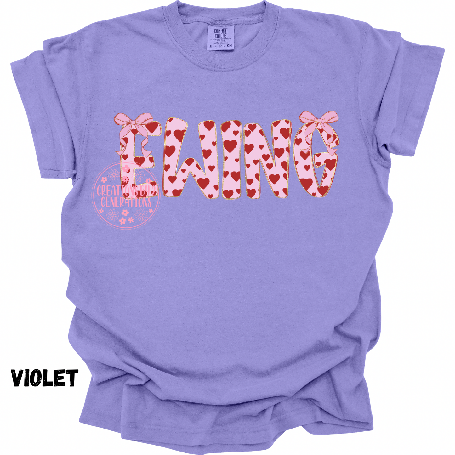 EWING PINK WITH RED HEARTS