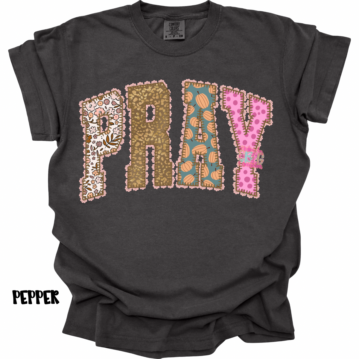 PRAY FALL FAUX EMBROIDERY