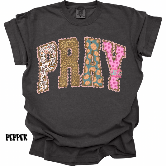 PRAY FALL FAUX EMBROIDERY